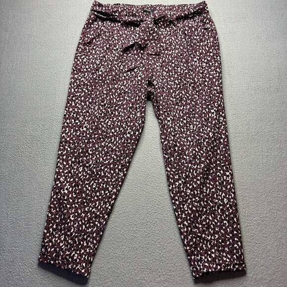 Torrid Women's Plus Pull-On High-Rise Crepe Pant Purple Leopard Print - Size 1X - Picture 1 of 7
